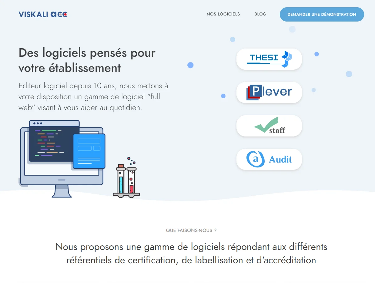 Capture du site internet VISKALIACC réalisé par Codiceo
